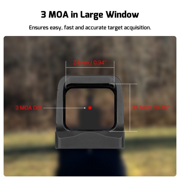 Olight Osight 3 MOA Rechargeable Dot Open Reflex Sight with Wireless Charging Cover - Image 3