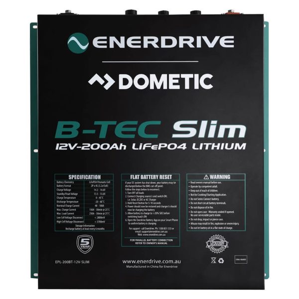 B-TEC 12V 200Ah Slimline Lithium Battery