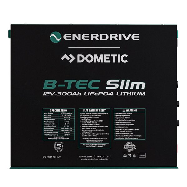 B-TEC 12V 300Ah Slimline Lithium Battery