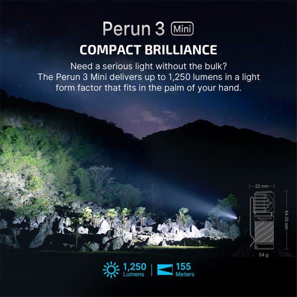Olight Perun 3 Mini 1250 lumens Rechargeable Head Torch with White and Red Light - Image 2