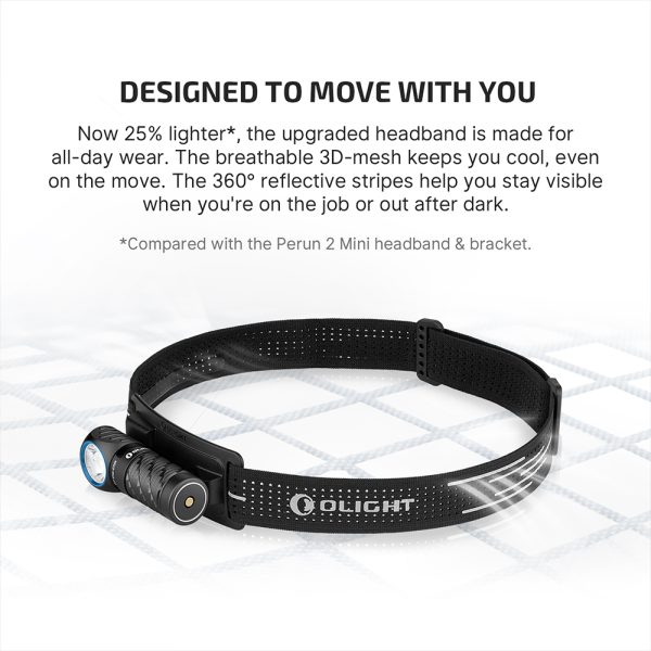 Olight Perun 3 Mini 1250 lumens Rechargeable Head Torch with White and Red Light - Image 4