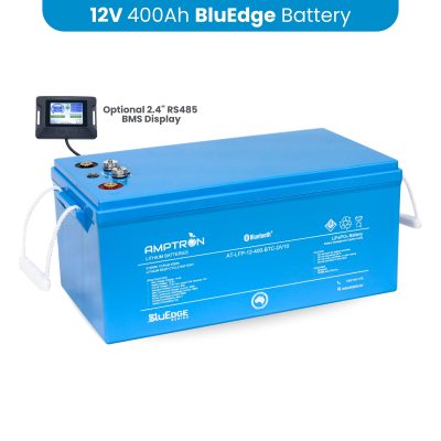 Amptron BluEdge 12V 400Ah 300A LiFePO4 Lithium Battery – Deep Cycle with Bluetooth, RS485 & CAN Bus